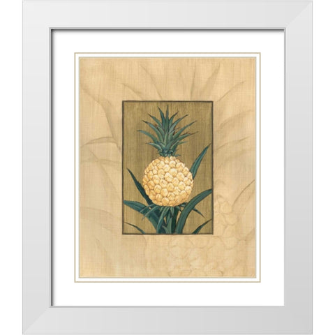 Sugar Loaf Pineapple White Modern Wood Framed Art Print with Double Matting by Brent, Paul