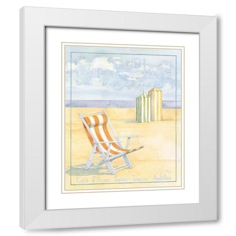 Sur la Plage White Modern Wood Framed Art Print with Double Matting by Brent, Paul