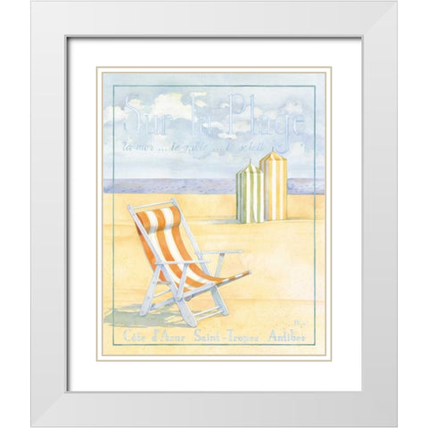 Sur la Plage White Modern Wood Framed Art Print with Double Matting by Brent, Paul