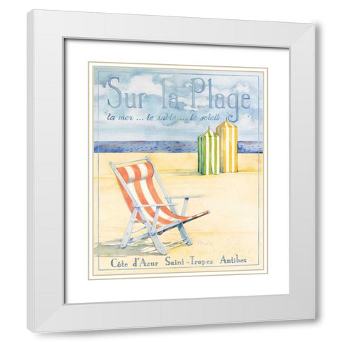 Sur la Plage White Modern Wood Framed Art Print with Double Matting by Brent, Paul