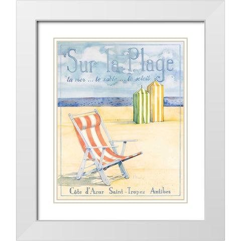 Sur la Plage White Modern Wood Framed Art Print with Double Matting by Brent, Paul