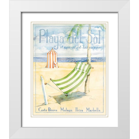 Playa del Sol White Modern Wood Framed Art Print with Double Matting by Brent, Paul