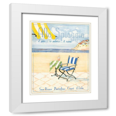 Alla Spiaggia White Modern Wood Framed Art Print with Double Matting by Brent, Paul