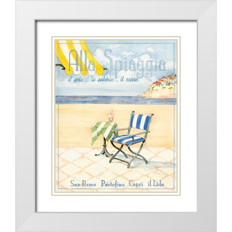 Alla Spiaggia White Modern Wood Framed Art Print with Double Matting by Brent, Paul