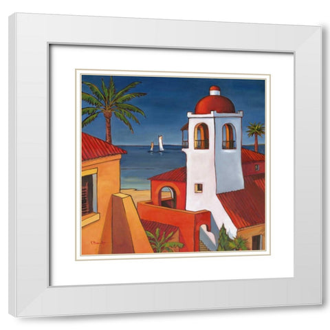 Antigua I White Modern Wood Framed Art Print with Double Matting by Brent, Paul