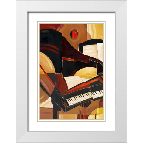 Abstract Piano White Modern Wood Framed Art Print with Double Matting by Brent, Paul