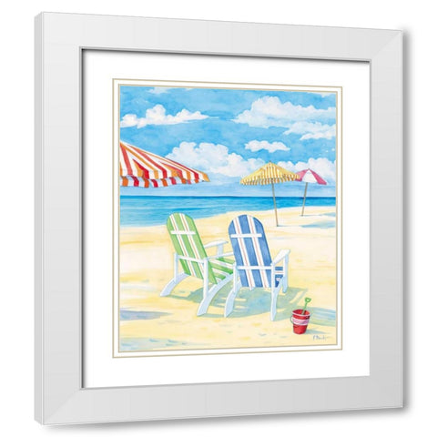 Oceanside I White Modern Wood Framed Art Print with Double Matting by Brent, Paul