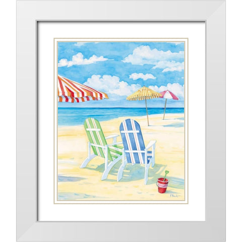 Oceanside I White Modern Wood Framed Art Print with Double Matting by Brent, Paul