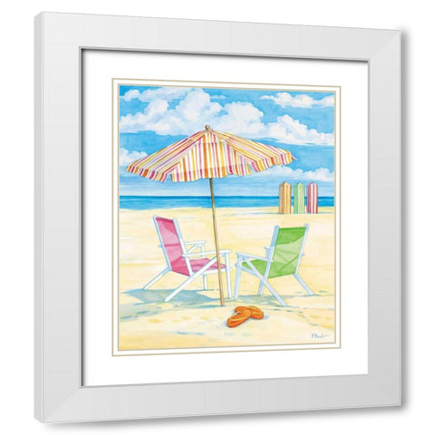 Oceanside III White Modern Wood Framed Art Print with Double Matting by Brent, Paul