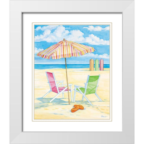 Oceanside III White Modern Wood Framed Art Print with Double Matting by Brent, Paul