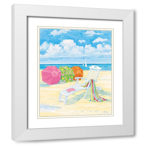 Oceanside IV White Modern Wood Framed Art Print with Double Matting by Brent, Paul