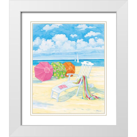Oceanside IV White Modern Wood Framed Art Print with Double Matting by Brent, Paul