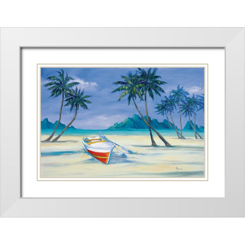 Archipelago I White Modern Wood Framed Art Print with Double Matting by Brent, Paul