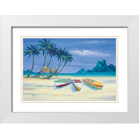 Archipelago II White Modern Wood Framed Art Print with Double Matting by Brent, Paul