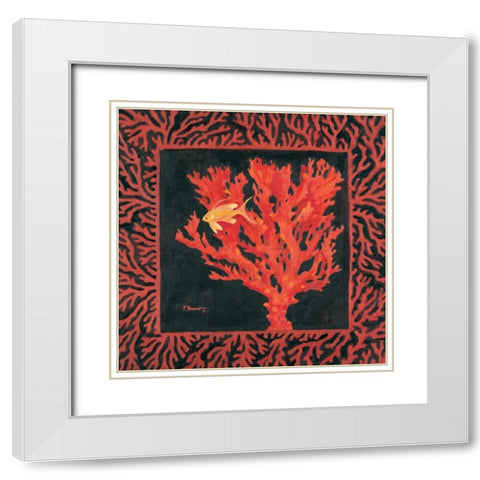 Sea Fan I White Modern Wood Framed Art Print with Double Matting by Brent, Paul
