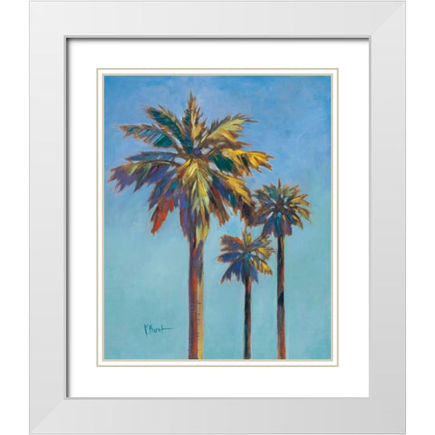 Santa Rita Palms I White Modern Wood Framed Art Print with Double Matting by Brent, Paul