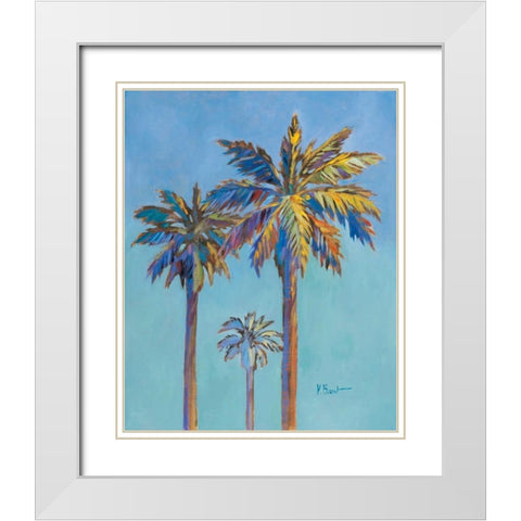 Santa Rita Palms II White Modern Wood Framed Art Print with Double Matting by Brent, Paul