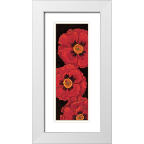 Bella Grande Poppies White Modern Wood Framed Art Print with Double Matting by Brent, Paul