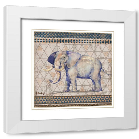 Tribal Trek Neutral IV White Modern Wood Framed Art Print with Double Matting by Brent, Paul
