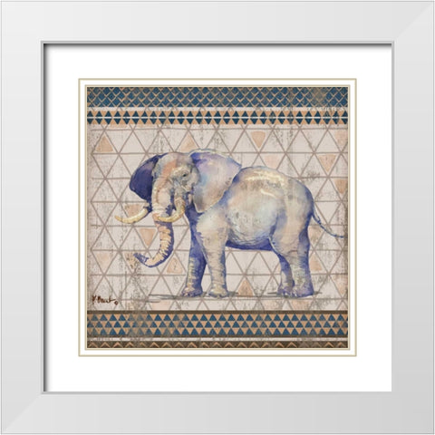 Tribal Trek Neutral IV White Modern Wood Framed Art Print with Double Matting by Brent, Paul