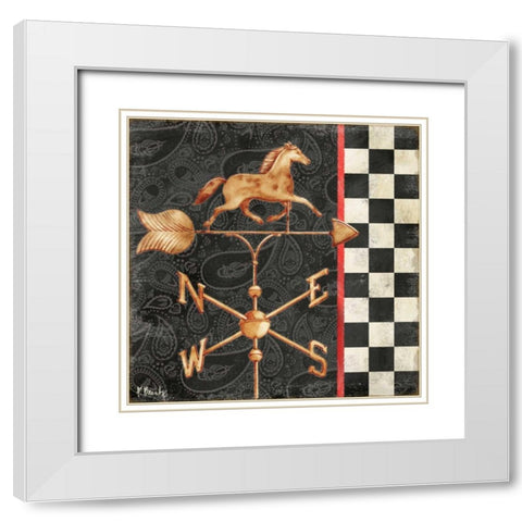 Paisley Weathervanes I White Modern Wood Framed Art Print with Double Matting by Brent, Paul