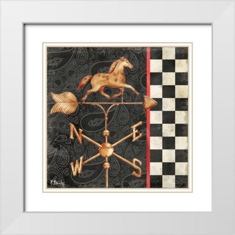 Paisley Weathervanes I White Modern Wood Framed Art Print with Double Matting by Brent, Paul