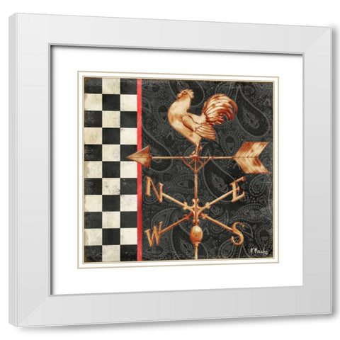 Paisley Weathervanes II White Modern Wood Framed Art Print with Double Matting by Brent, Paul