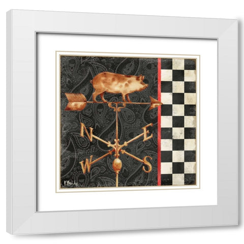 Paisley Weathervanes III White Modern Wood Framed Art Print with Double Matting by Brent, Paul