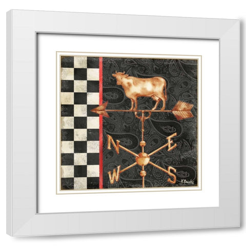 Paisley Weathervanes IV White Modern Wood Framed Art Print with Double Matting by Brent, Paul
