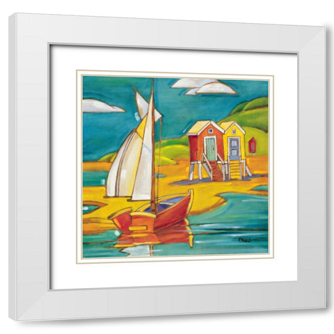 Cabanas White Modern Wood Framed Art Print with Double Matting by Brent, Paul
