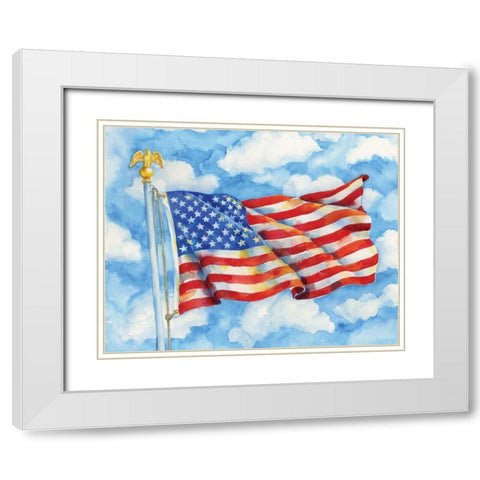 Stars and Stripes Forever White Modern Wood Framed Art Print with Double Matting by Brent, Paul