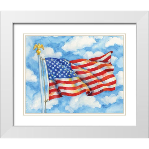 Stars and Stripes Forever White Modern Wood Framed Art Print with Double Matting by Brent, Paul