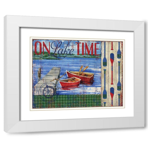 Lake Time I White Modern Wood Framed Art Print with Double Matting by Brent, Paul