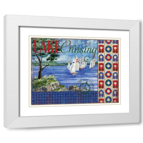 Lake Time IV White Modern Wood Framed Art Print with Double Matting by Brent, Paul