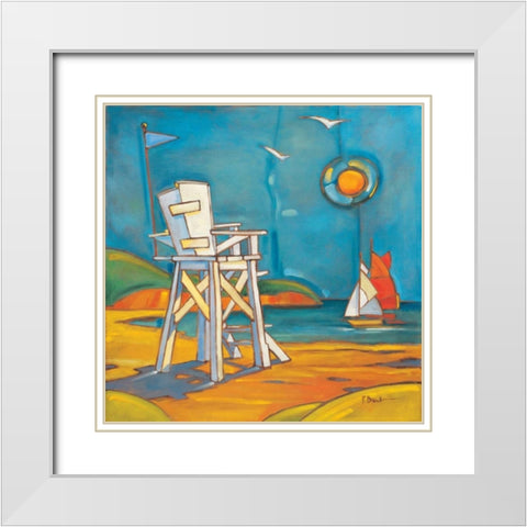 Lifeguard Stand White Modern Wood Framed Art Print with Double Matting by Brent, Paul