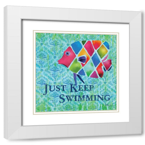Kailua Cove IV White Modern Wood Framed Art Print with Double Matting by Brent, Paul