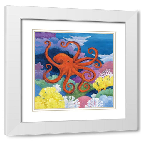 Under the Sea I White Modern Wood Framed Art Print with Double Matting by Brent, Paul