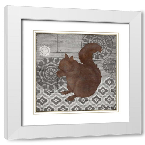 Woodland Ikat III White Modern Wood Framed Art Print with Double Matting by Brent, Paul