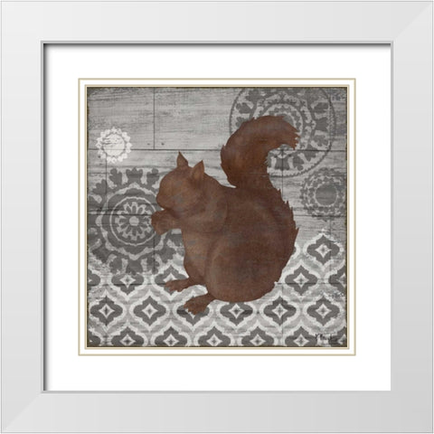 Woodland Ikat III White Modern Wood Framed Art Print with Double Matting by Brent, Paul