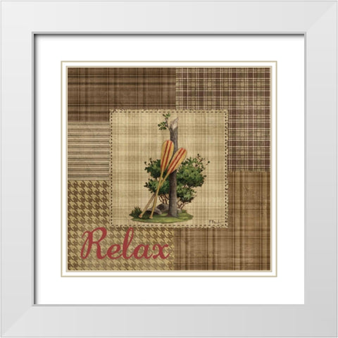Leisure Lake II White Modern Wood Framed Art Print with Double Matting by Brent, Paul