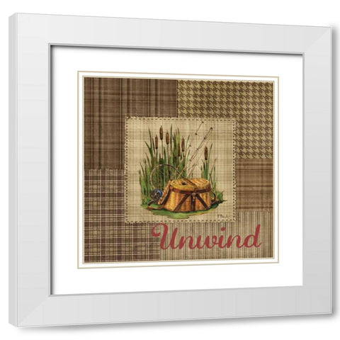 Leisure Lake III White Modern Wood Framed Art Print with Double Matting by Brent, Paul
