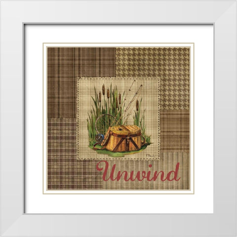 Leisure Lake III White Modern Wood Framed Art Print with Double Matting by Brent, Paul