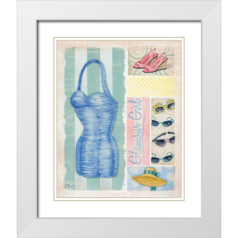 Glamour Girl I White Modern Wood Framed Art Print with Double Matting by Brent, Paul