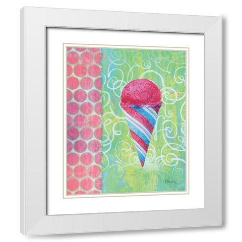 Frozen Delight IV White Modern Wood Framed Art Print with Double Matting by Brent, Paul