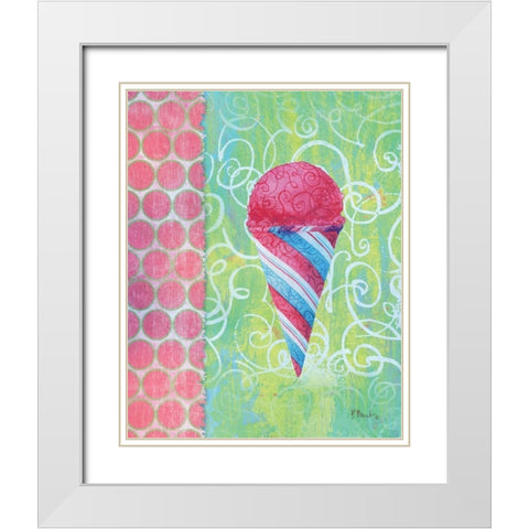 Frozen Delight IV White Modern Wood Framed Art Print with Double Matting by Brent, Paul