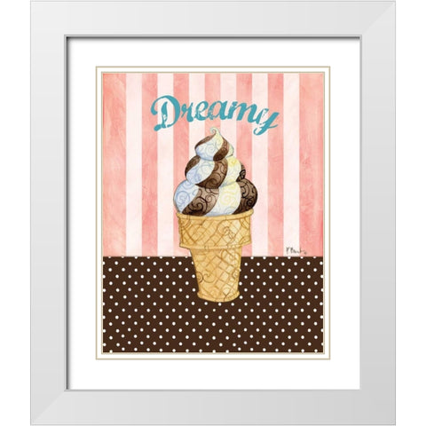 Ice Cream Shoppe II White Modern Wood Framed Art Print with Double Matting by Brent, Paul