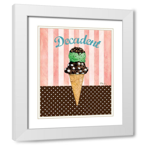 Ice Cream Shoppe III White Modern Wood Framed Art Print with Double Matting by Brent, Paul