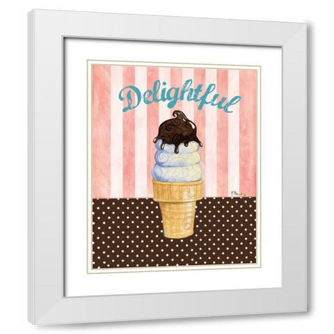 Ice Cream Shoppe IV White Modern Wood Framed Art Print with Double Matting by Brent, Paul