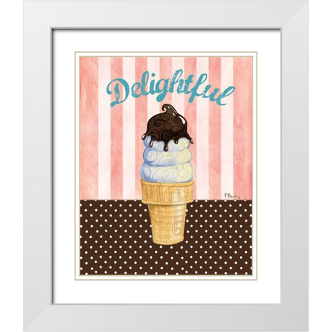 Ice Cream Shoppe IV White Modern Wood Framed Art Print with Double Matting by Brent, Paul