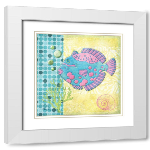 Fantasy Reef V White Modern Wood Framed Art Print with Double Matting by Brent, Paul